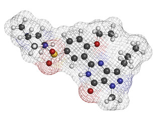 Sildenafil erectile dysfunction drug, chemical structure.