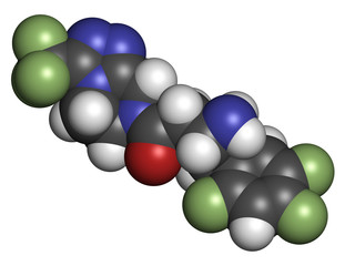 Sitagliptin diabetes drug, chemical structure.
