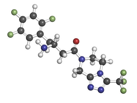 Sitagliptin diabetes drug, chemical structure.