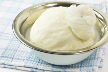 Fresh organic handmade cottage cheese