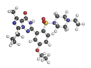 Vardenafil erectile dysfunction drug, chemical structure.