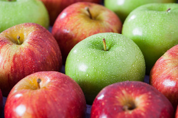 Fresh Apples With Water Droplets