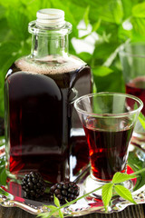 Homemade blackberry liqueur