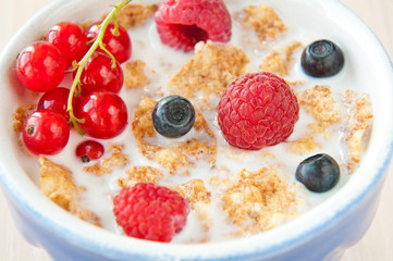 Breakfast with cereals and berries