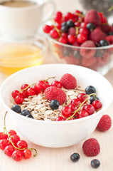 Breakfast with cereals and berries
