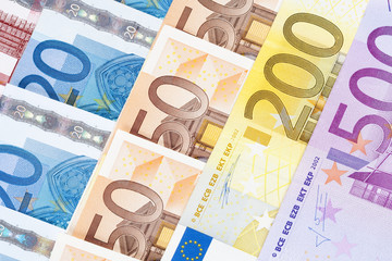 CLOSEUP OF EURO - EUROPEAN UNION BANKNOTES