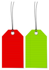 2 Label Red/Green Lined