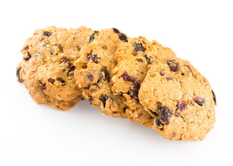 Fruit chips cookies  isolated on white
