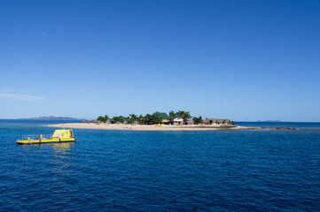 The boat and the Island at the ocean
