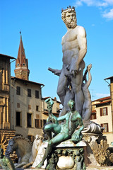 Fototapeta na wymiar Fontanna Neptuna w Florencja, Włochy