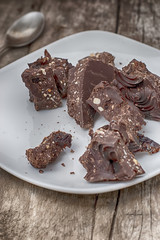 Broken pieces of chocolate