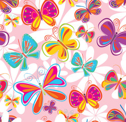 seamless background with butterfly - 54736409