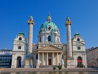 St. Charles Church (Karlskirche, 1737). Vienna, Austria