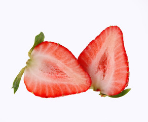 Sliced strawberry isolated on white - 54736663