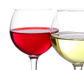 Glasses of wine isolated on white