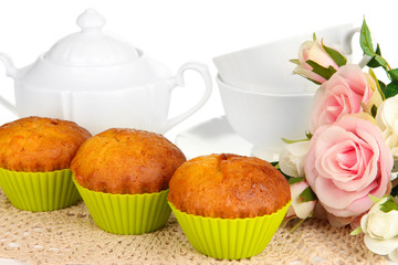 Sweet cupcakes close up