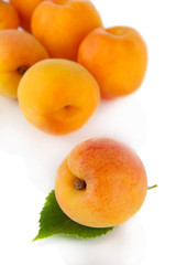 Apricots on white
