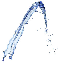 blue liquid splash isolated on white background