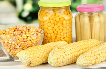 Fresh, canned and dried corn