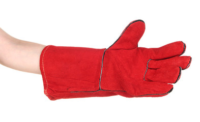 Protective glove isolated on white