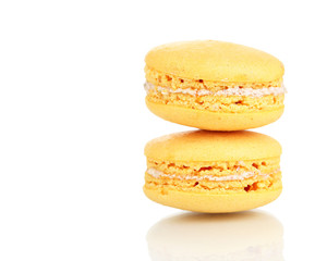 Gentle macaroons isolated on white