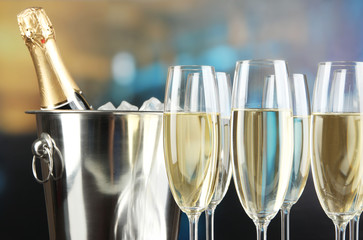 Champagne in glasses in restaurant © Africa Studio