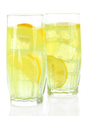 Delicious lemonade isolated on white