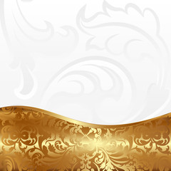 white background with golden ornaments