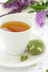 Biscuits with tea match.