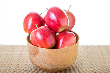 Wood Bowl Full of Red Apples