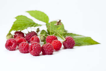 Juicy raspberry in closeup