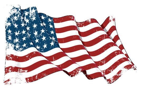 US Flag WWI-WWII (48 stars) Grunge