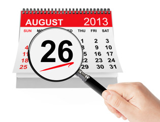 Women's Equality Day Concept. 26 August 2013 calendar with magni