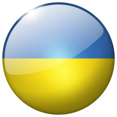 Ukraine Round Glass shiny realistic Button