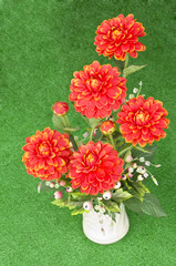 Colorful artificial flowers made from cloth