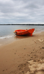 Orange lifeboat