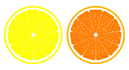 Fototapeta na wymiar orange and lemon