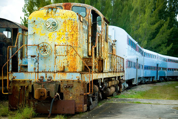 Fototapeta na wymiar Old train and carriages