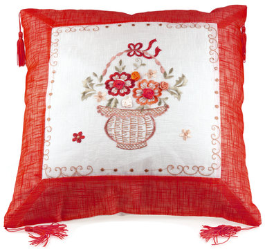coussin fleuri