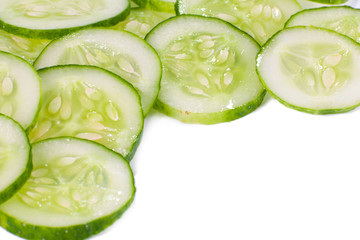 Background with fresh cucumbers