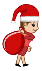 Santa Girl - Business Cartoon Characters