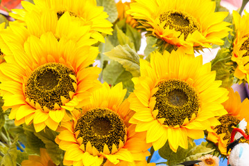 Artificial sunflowers bunch