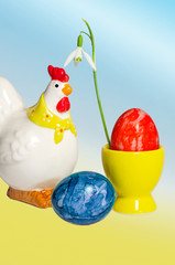 Henne und Ei mit Schneeglöckchen 8