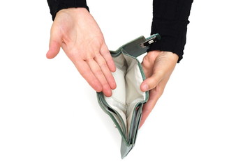 woman shows empty wallet © Bacho Foto