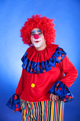 Clown on blue backgound