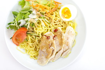dry noodles with salads