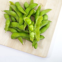 edamame nibbles, boiled green soy beans