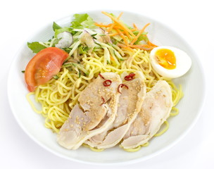 dry noodles with salads