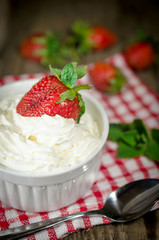 Strawberries with whipped cream