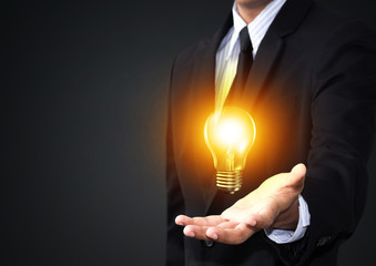 Light bulb in man hand